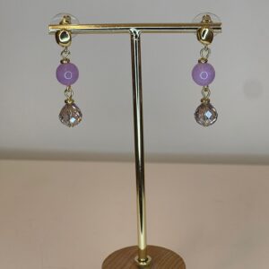 oorbel lichtpaarse kralen