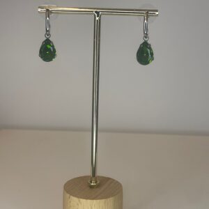 oorbel zilver groene steen