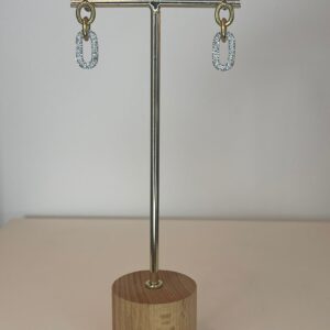 oorbellen kleine schakel met steentjes