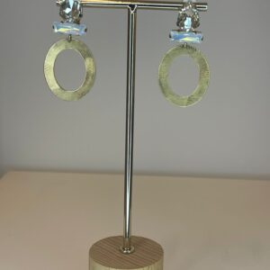 oorbel clip wit en goud