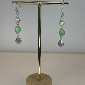 oorbel hanger met groene kralen