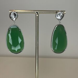 oorbel hanger grote groene cat eye