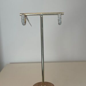 oorbel kleine ring goud met strass