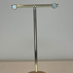 oorbel kleine stekertjes met wit en goud