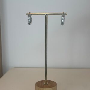 oorbel kleine ring met zilver en strass