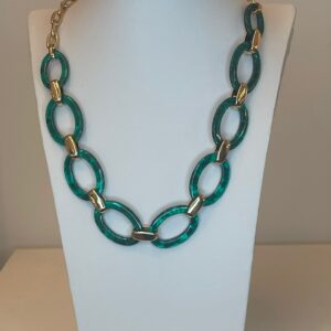 ketting groen met gouden schakel
