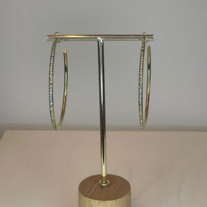 oorbel ronde gouden ringen met strass