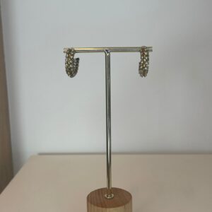 oorbel klein rond strass goud