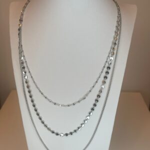 driedubbele ketting zilver