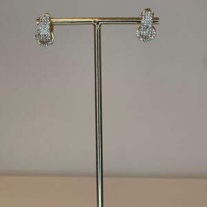 oorbel clips rose goud met steentjes