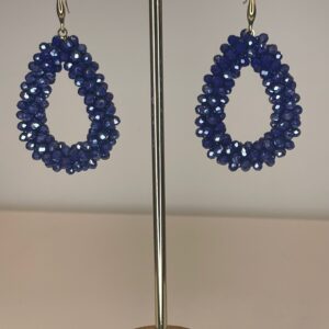 oorbel hanger met blauwe kralen
