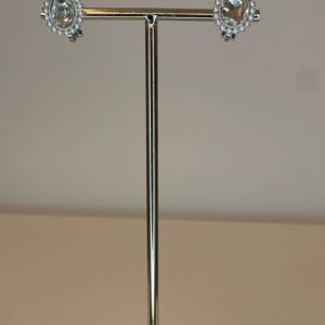 oorbel clip zilver met ingelegde steen
