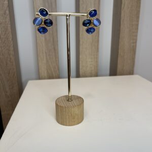 oorbel blauw met stenen