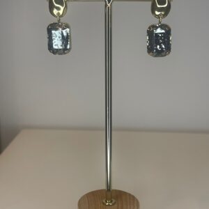 oorbel vierkant gespikkeld