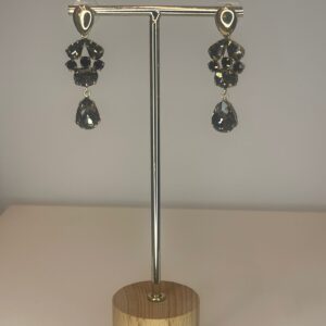 oorbel hanger grijs/zwart