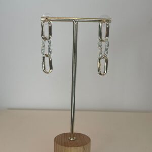 oorbel schakels goud en strass