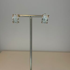 oorbel clip, rosegoud met strass