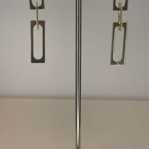 oorbel goud vierkante schakel