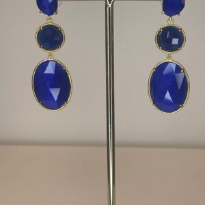 oorbel hangers blauw met cat eye