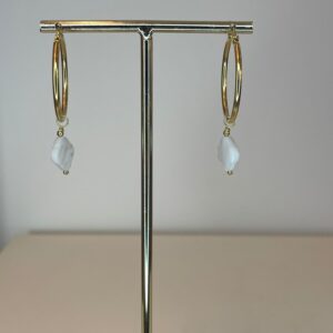 oorbel ronde hanger met top shell