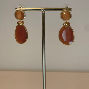 oorbel cat eye stone bruin