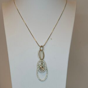 lange ketting goud met strass