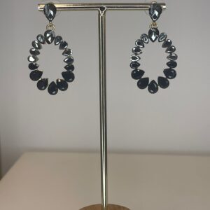 oorbel grijze/zwarte hangers