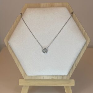 ketting zilver fijn met rond steentje