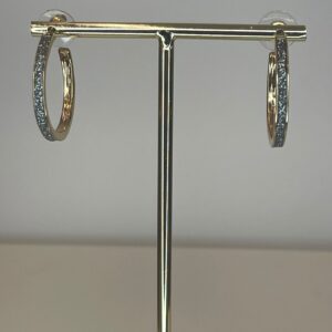 oorbel, ring met grijze glitter