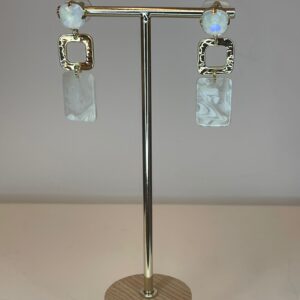 oorbel goud met beige