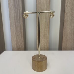 oorbel klavertje beige