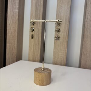 oorbel hanger met bloemen donkerroze