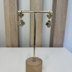 oorbel bloem hanger bruin