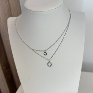 IMG_8955.jpeg fijne zilveren ketting met klavertje