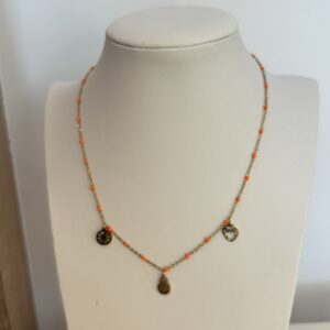 IMG_8970.jpeg fijne ketting met oranje bolletjes